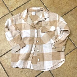 Zara cream plaid flannel